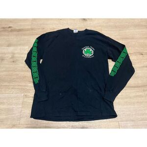 Dorchester Irish Shamrock Nation Shirt Black Long Sleeve‎ Size Large Boston